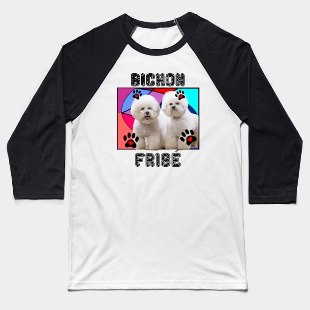 Bichon Frisé dog Baseball T-Shirt by Carolina Cabreira